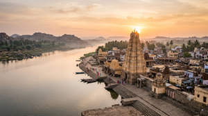 Places to visit near Mantralaya: temple town on the Tungabhadra riverbank at sunrise