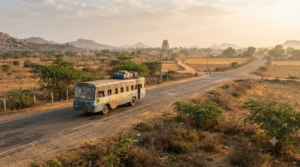 Kurnool to Mantralayam route with bus and road approach toward Mantralayam