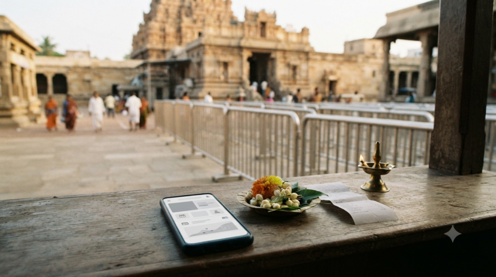 Mantralaya seva booking on the official SRS Matha portal before a pilgrimage visit