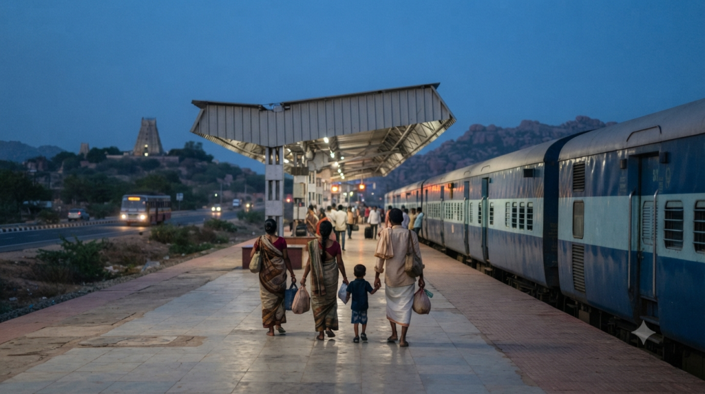 Tirupati to Mantralayam route with train, bus and road pilgrimage planning